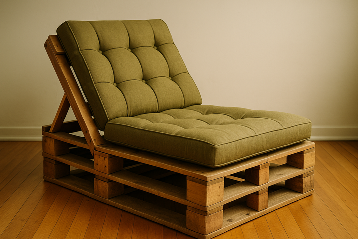 A pallet chair to relaxing