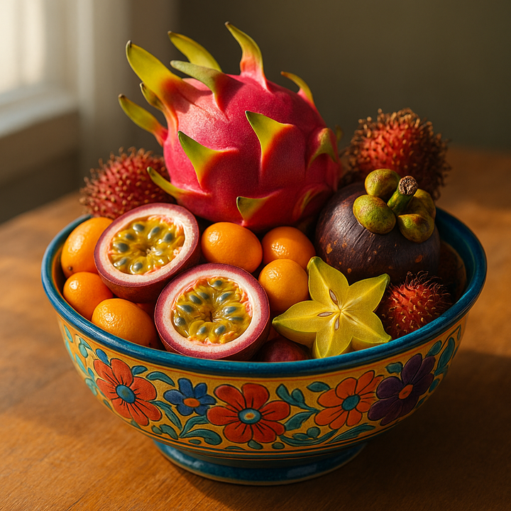 A bowl of colorful fruits for connoisseurs