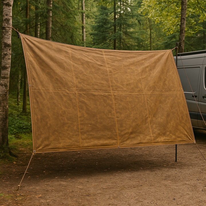 Waxed canvas tarp